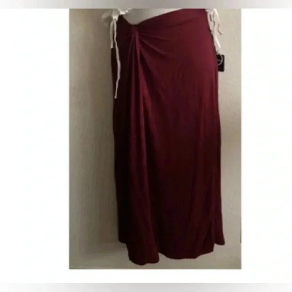 🆕Hippie Chic Raisin Side-Slit Maxi Skirt Burgandy M🆕 - Picture 6 of 12